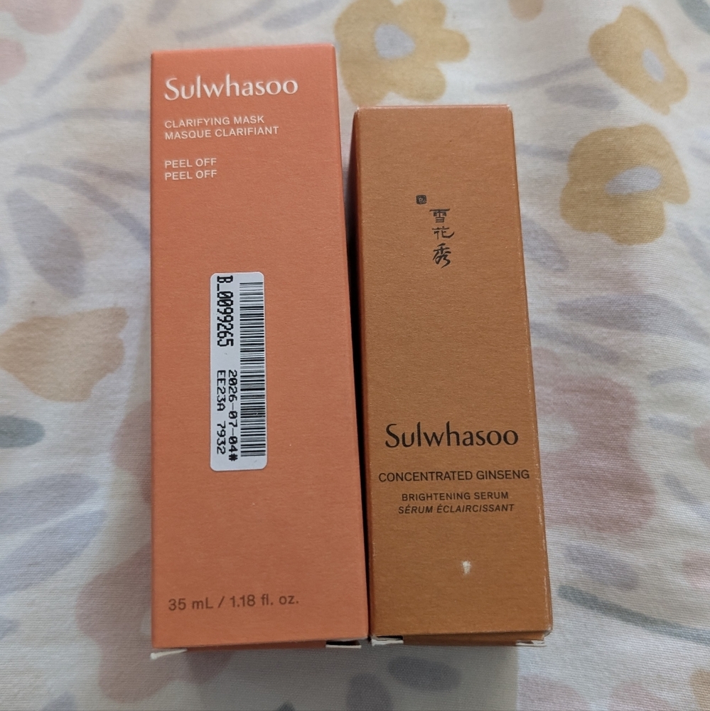 Sulwhasoo clarifying mask + concentrated ginseng brightening serum